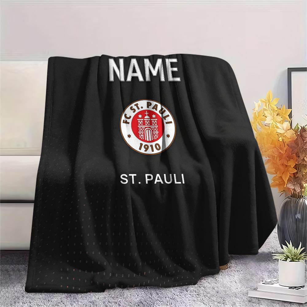 Custom Name FC St. PauliFlannel Blanket, High quality Comfortable for All Seasons, Home Decor, Warmth and Comfort
