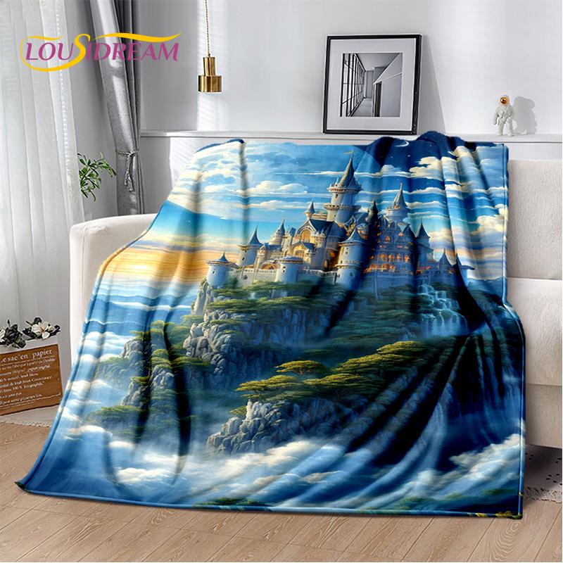 Fairyland Fairy Tale Castle Mysterious Gothic Dream Cartoon Soft Blanket,Soft Throw Blanket for Home Bedroom Bed Sofa Child Gift