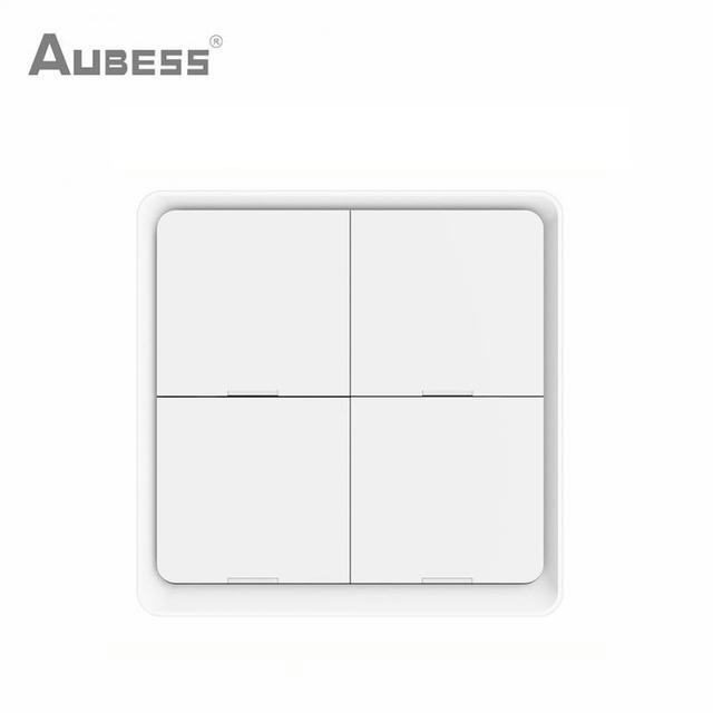 AUBESS Tuya ZigBee Smart Scene Switch 4 Gang 12 Scene Switch Push Button Controller Работает с приложением Smart Life ZigBee Gateway