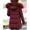 Fashionable Mom's Winter Cotton Jacket with Faux-fur for Middle-aged and Elderly Women