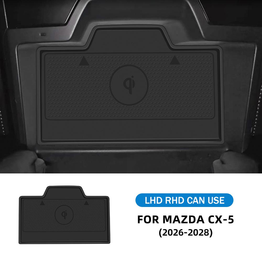 Wireless Charging Pad Silicone Mat for Mazda CX-5 2026 2027 2028 Non-Slip Dust-Proof Scratch Resistant Interior Accessories