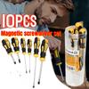 10PCS Repair Tool Set-Magnetic Precision Screwdriver Kit with Phillips and Flat Head, Non-Slip Handle, Screwdriver Tool Set