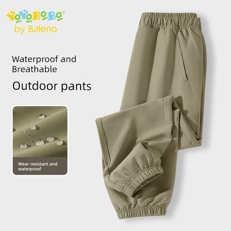 Baleno Kids Ybb Boys' Sports Pants Autumn and Winter Children's Casual Pants Outdoor Fleece-Lined Pants