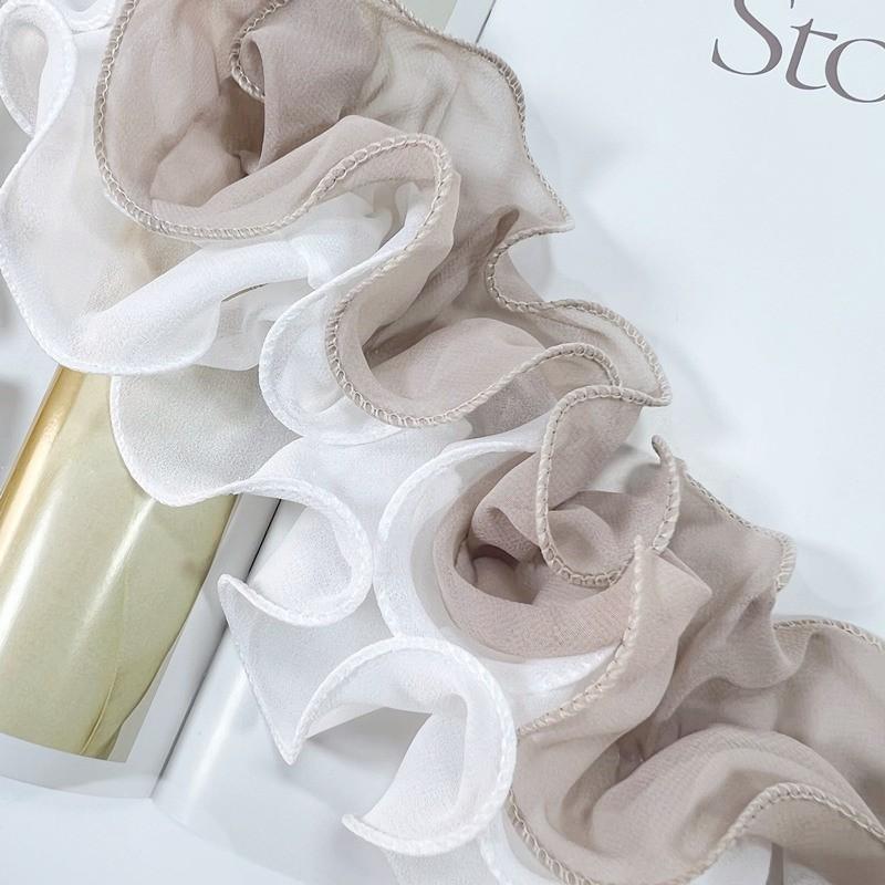 4-слойное S-образное плиссированное 3D шифоновое кружевное платье своими руками, длинная юбка, подол, отделка штор для дивана, швейный материал для украшения домашнего текстиля