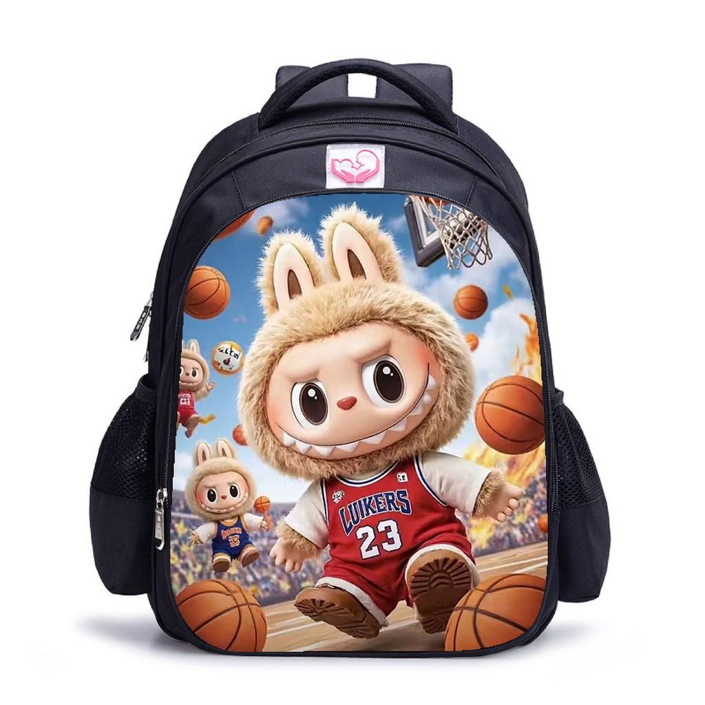 Трендовый детский рюкзак Labubu для детского сада, школьный рюкзак, черный мужской и женский рюкзак, мультяшный студенческий рюкзак 5529