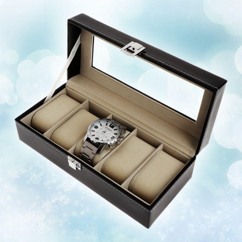 Watch Box Storage Case Gift Package Jewelry Display Boxes 5 Grids Luxury Faux Leather Soft Protection Organizer Watches High End