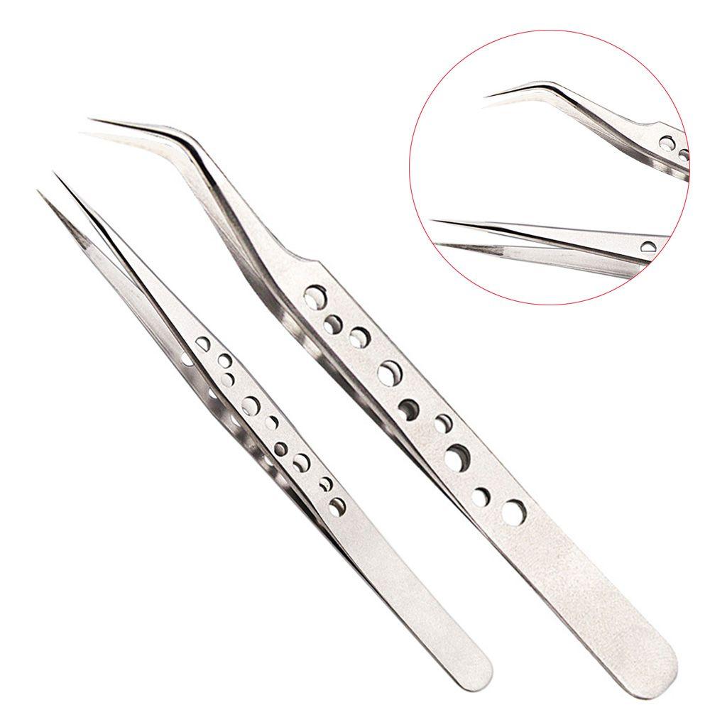 New Curved Stainless Steel Nippers Clip Tool Extensions Grafting Eyelash Tweezer Rhinestones Picker