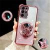 Luxury Plating Butterfly Stand Mirror Phone Case For Samsung A06 A16 A05S A35 A55 A54 A36 A56 Soft Silicone Shockproof Cover
