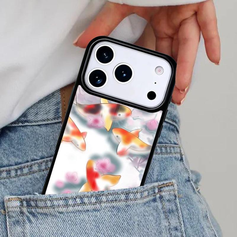 Японский карп Чехол для телефона для iPhone 16e 15 14 13 12 17 Pro Max Plus Air 17pro Чехол Coque