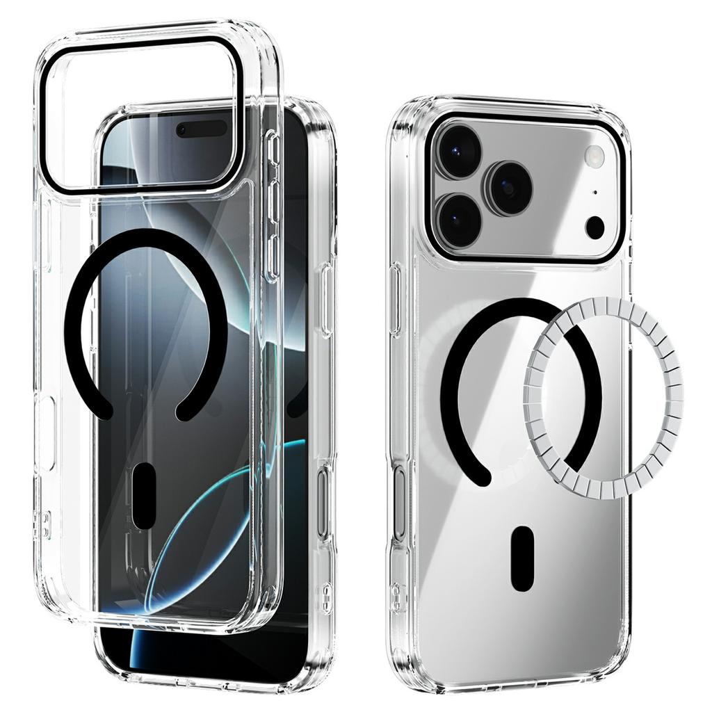 For iPhone 17 Pro Max Case Compatible with MagSafe Anti Scratch Clear TPU PC Phone Back Cover
