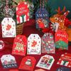 48 Sheets Christmas Cartoon Tag Christmas Trees Decoration Wishing Card Gift Pendant Festival Multicolour Pattern Greeting Card