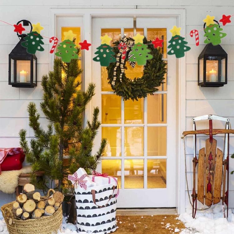 Functional Christmas Garlands Banners Seasonal Santa Letter Patterned Christmas Bunting for Home and Office Decoration