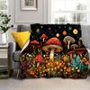 1pc Beautiful Mushroom Printed Blanket,Soft And Comfortable Blanket, Travel Sofa Bed, Office Home Decor, Birthday Gift Blanket, Boys, Girls