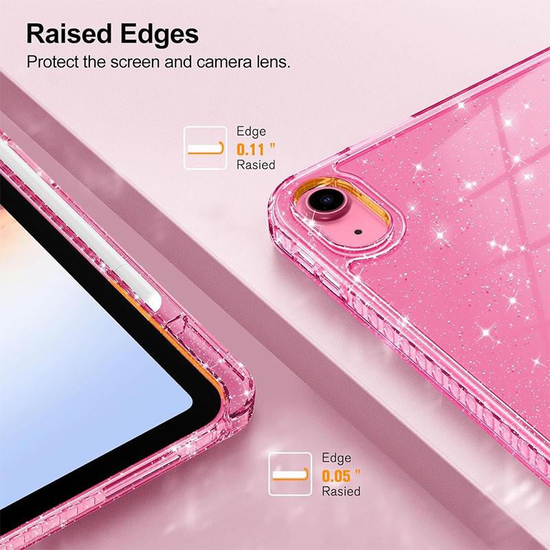 Блестящий защитный чехол для iPad Air 11-го поколения со слотом для стилуса - Акриловая крышка для планшета, устойчивая к изгибам