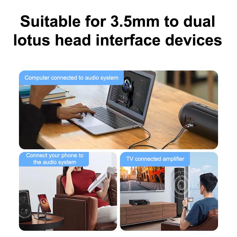 Rca Кабель 3.5Мм На 2Rca Разветвитель Rca Разъем 3.5 Кабель Rca Аудио Кабели Для Смартфона Усилителя Домашнего Кинотеатра ТВ Приставки Aux Кабель Rca