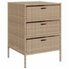 VidaXL Armoire de Rangement de Jardin, Organisateur de Terrasse avec Tiroirs, Meuble d'Extérieur Patio Arrière-cour, Beige 365554