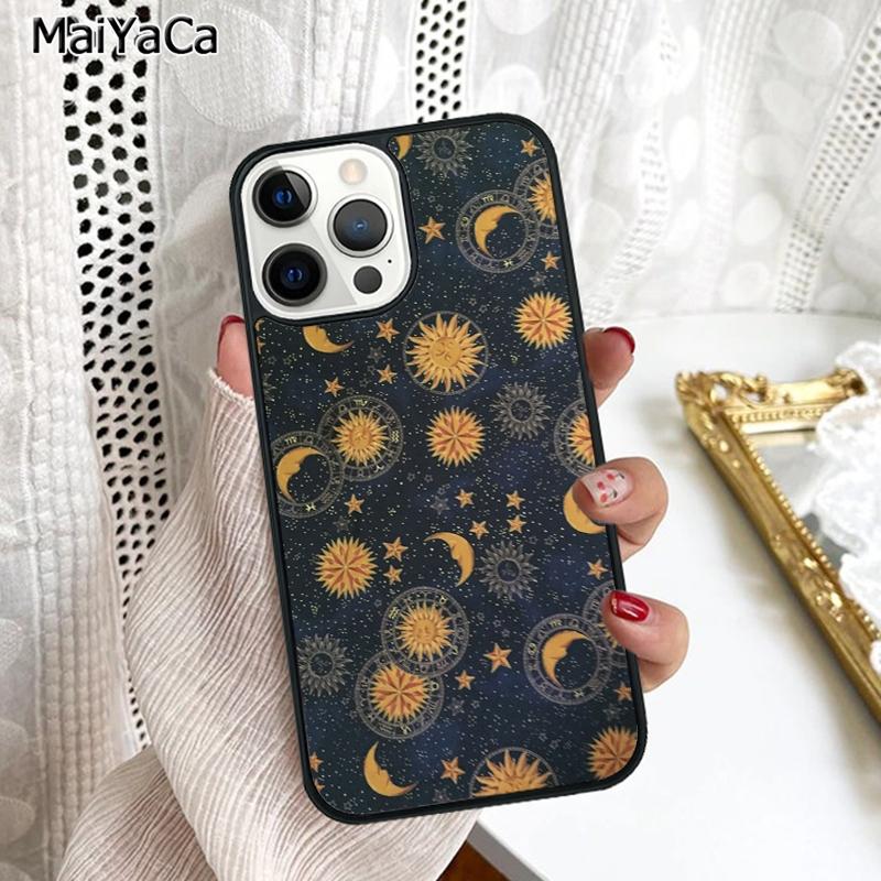 Астрологический чехол для телефона 'Солнце Луна Звезда' для iPhone 17 Air 16 16e 15 plus 11 12 13 14 pro max
