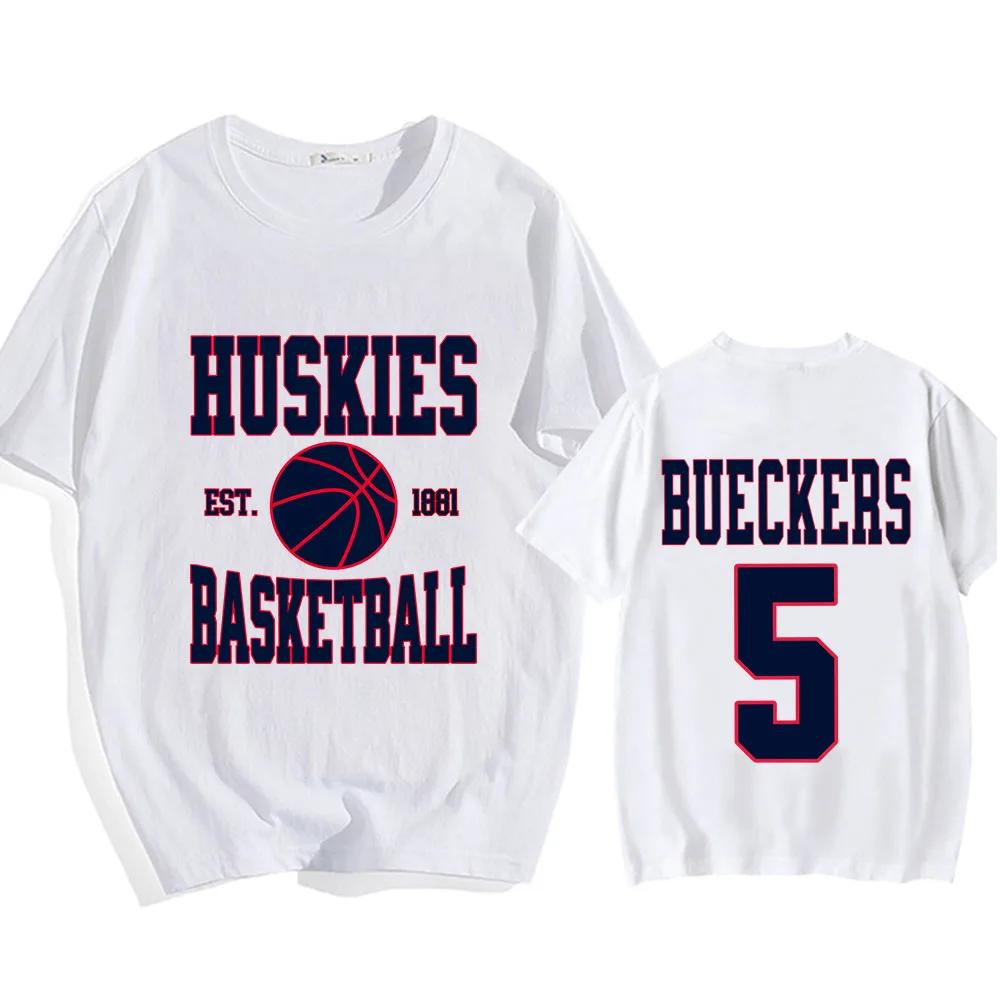 Paige Bueckers Number 5 T-shirts Double Side Graphic Printing Tee-shirt Short Sleeve Comfortabl