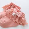 Princess Baby Lace Ruffle Socks Spring Summer Toddler Short Sock Solid Color Infants Girls Bow Socks 6-36M Kids Cotton Footwear