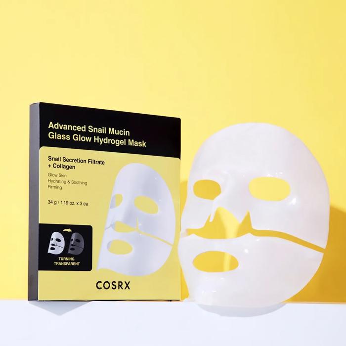 COSRX Улучшенная гидрогелевая маска с муцином улитки Glass Glow 34 г*3 шт.