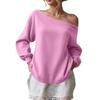 2025 New Autumn and Winter Sweatshirt Casual Fashion Women's Solid Color Slope Collar