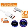 PD3.0 120W 6A USB Super Fast Charger For Xiaomi Mi 12 11 Type C Cable 90 Degree For POCO X5 Pro Redmi Note 8 9 10 11 Charging