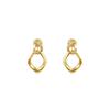 Temperament Square Gold Twist Ring Earrings Mosquito Coil Disc Micro-inlaid Zircon Stud Earrings Premium Light Luxury Niche Retro Earrings