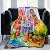 1pc, Disney Princesses (3) Cozy Flannel Throw Blanket Perfect Gift for Bedroom, Living Room, Travel, Camping, Car