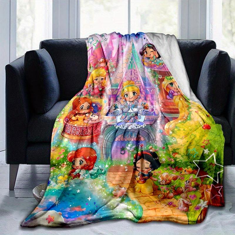 1pc, Disney Princesses (3) Cozy Flannel Throw Blanket Perfect Gift for Bedroom, Living Room, Travel, Camping, Car