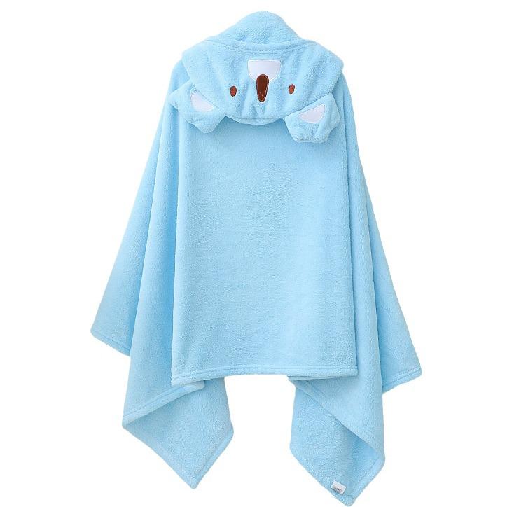 Children's Coral Fleece Hooded Bathrobe - Summer Baby Towel and Cloak for Swimming
