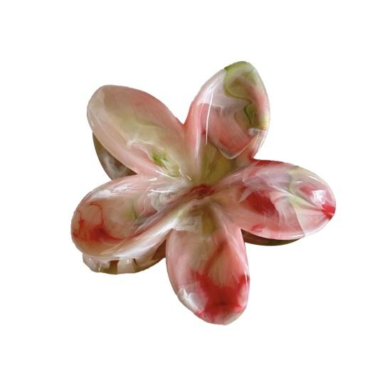 Hair Claw Flower Shape Stable Grip Summer Back Head Hair Clip Vibrant Color Non-Slip Shower Hair Claw Hair