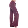Fashion Solid Slim Buttons Pockets Casual Yoga Pants Women High Waist Elegant Loose Fitness Wide Leg Yoga Pants Lady GYM Sports Running Trousers 25168