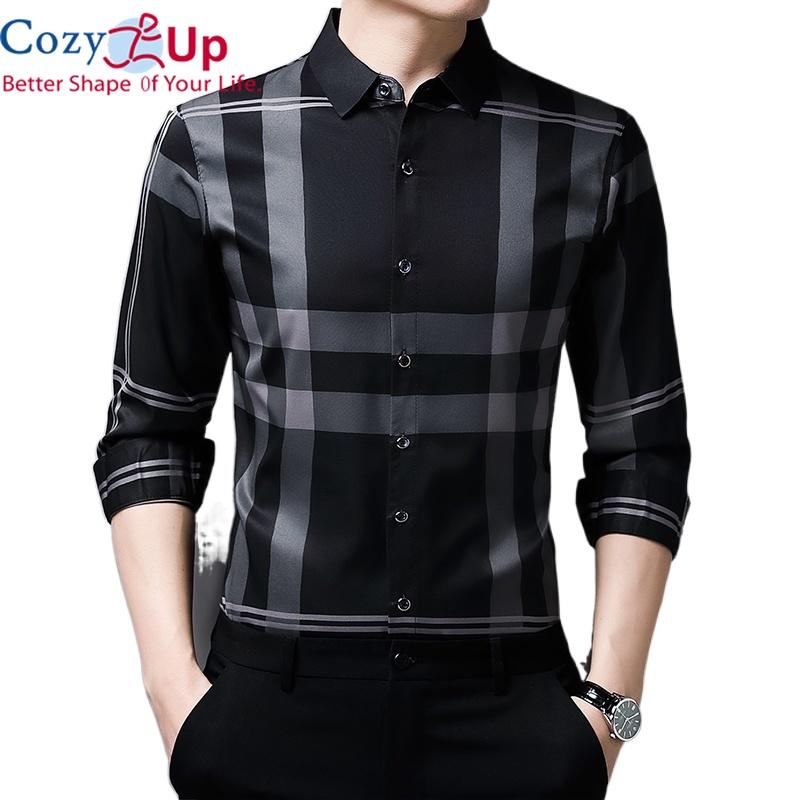 Cozy Up Мужские рубашки Slim Fit Классическая рубашка Весенняя повседневная клетчатая рубашка с длинным рукавом
