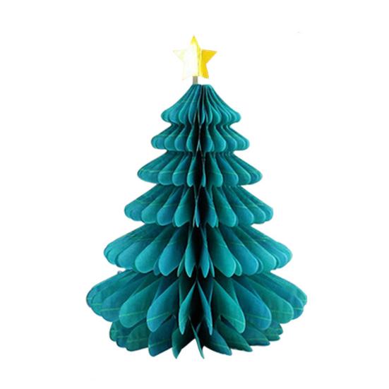 Yousheng Christmas Tree Decoration Hanging Ornament Easy Assembly Festive Hanging Decor 3D Honeycomb Paper Decoration