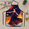 1pc Spanish Flamenco Dancer Apron with "D FLAT PRINTING" Text - Sleeveless Bib Apron Suitable for Cooking, Baking, BBQ, Haircutt
