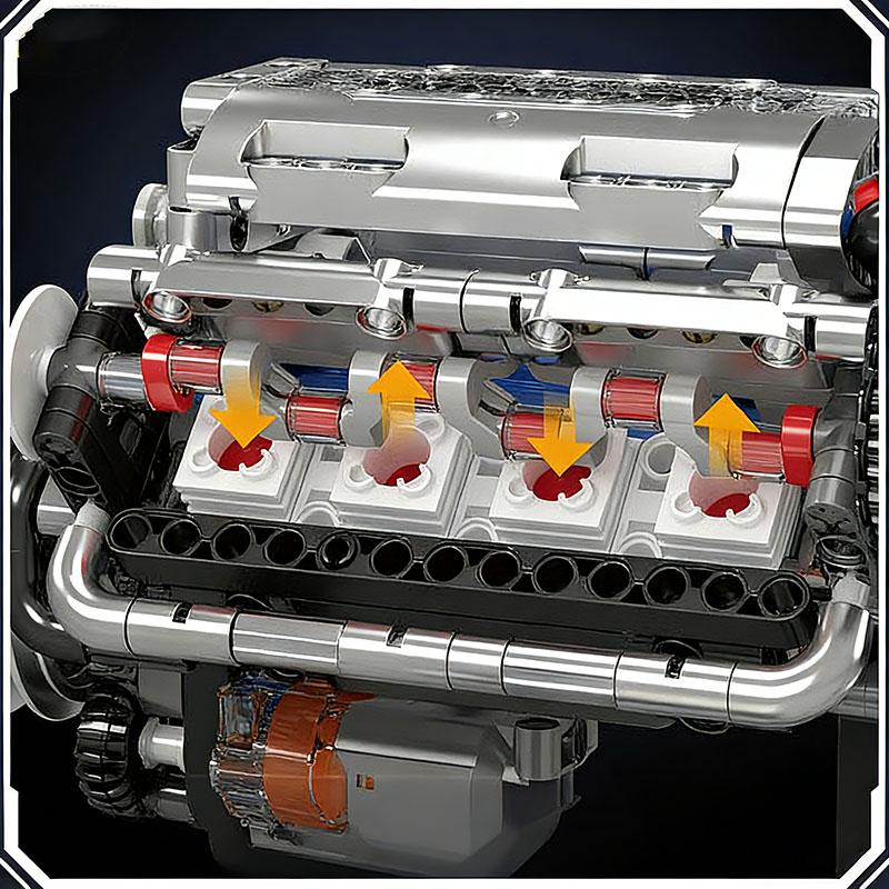 Mould King 10088 535 деталей Технический Электрически Приводимый Двигатель V8 Конструктор Модель Набор Для Взрослых Креативная Сборка Кирпичные Игрушки