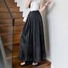 Ice Silk Chiffon Wide Leg Pants Women's Summer Thin High Waist Slimming Loose Casual Nine - Tenths Length Drape Pleated Culottes