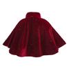 Girls Cape Cloak With Velvet Dress Formal Banquet Outfit