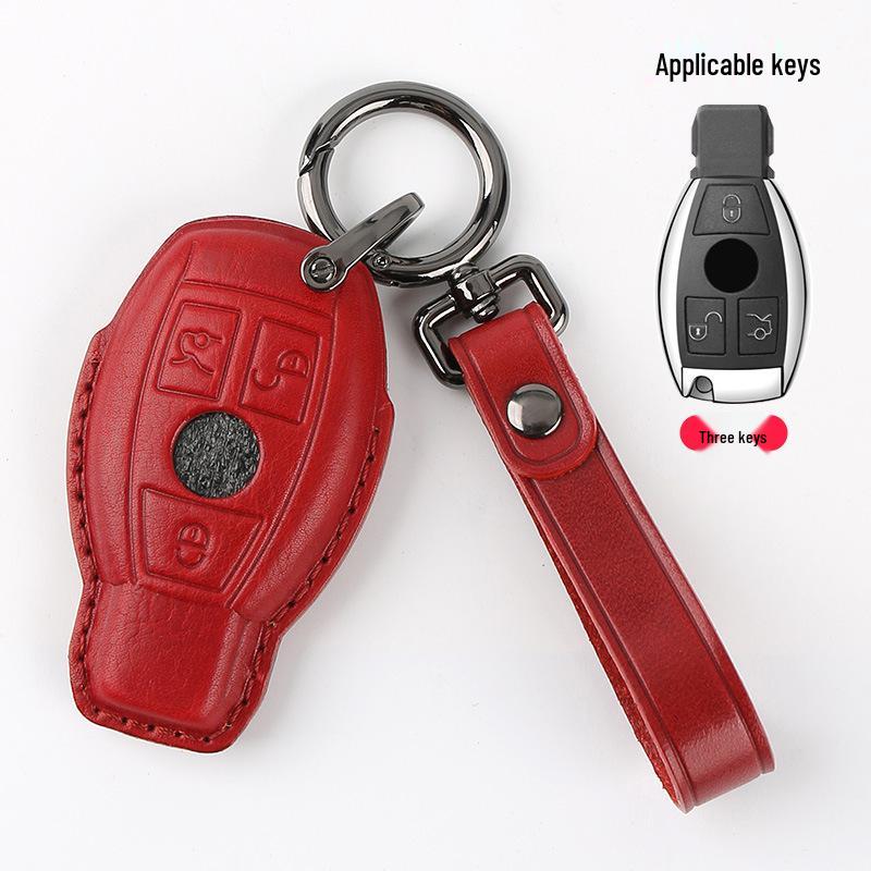 Чехол для смарт-ключа автомобиля из натуральной кожи ручной работы для Mercedes - Полная защита