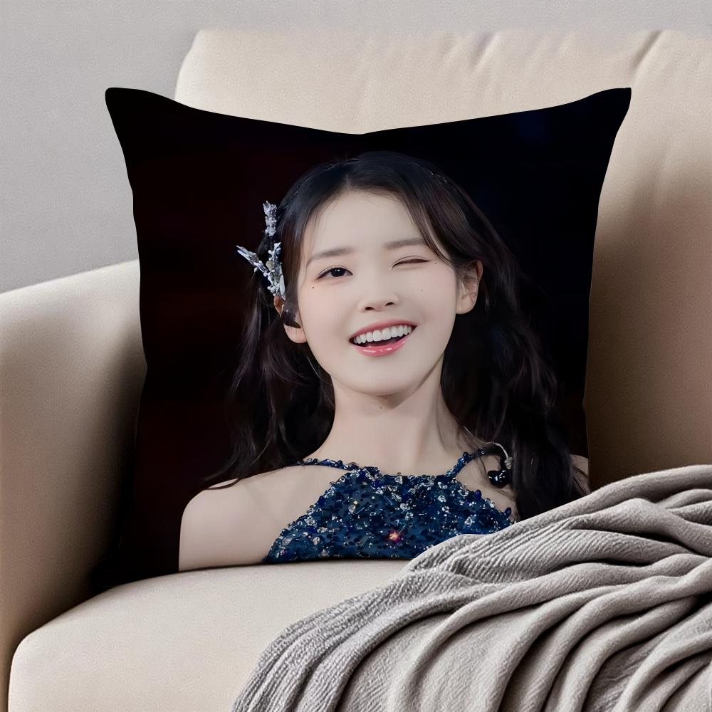 Южная Корея Красота lLee Ji Eun IU Подушка-подушка чехол Наволочка Противопылевой Клещ Невидимая молния Короткий плюш Подушка для дивана