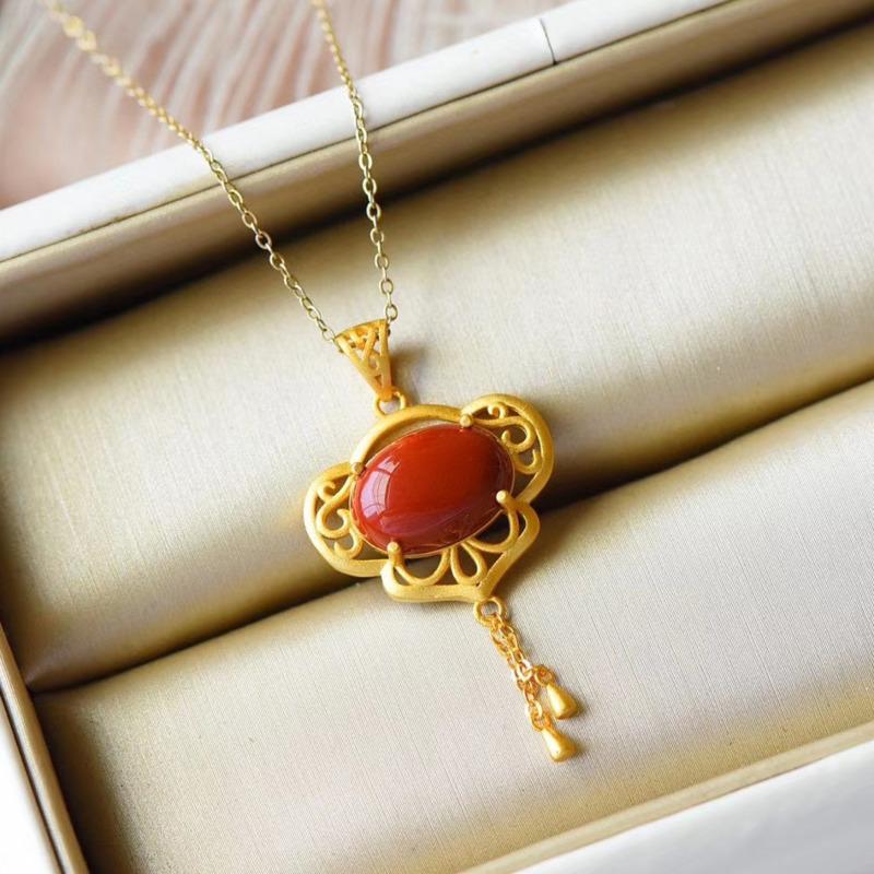  Bella Box, новый стиль, темперамент, китайский красный воск, выдолбленный кулон, женская модная цепочка на ключицу для женщин, очаровательная вечеринка ко Дню матери