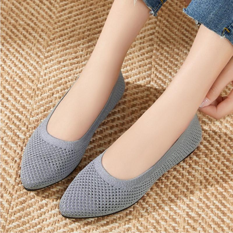 Ladies Casual Slip-on Flats Shoes Breathable Mesh Shallow Soft Sole Walking Loafers Footwear