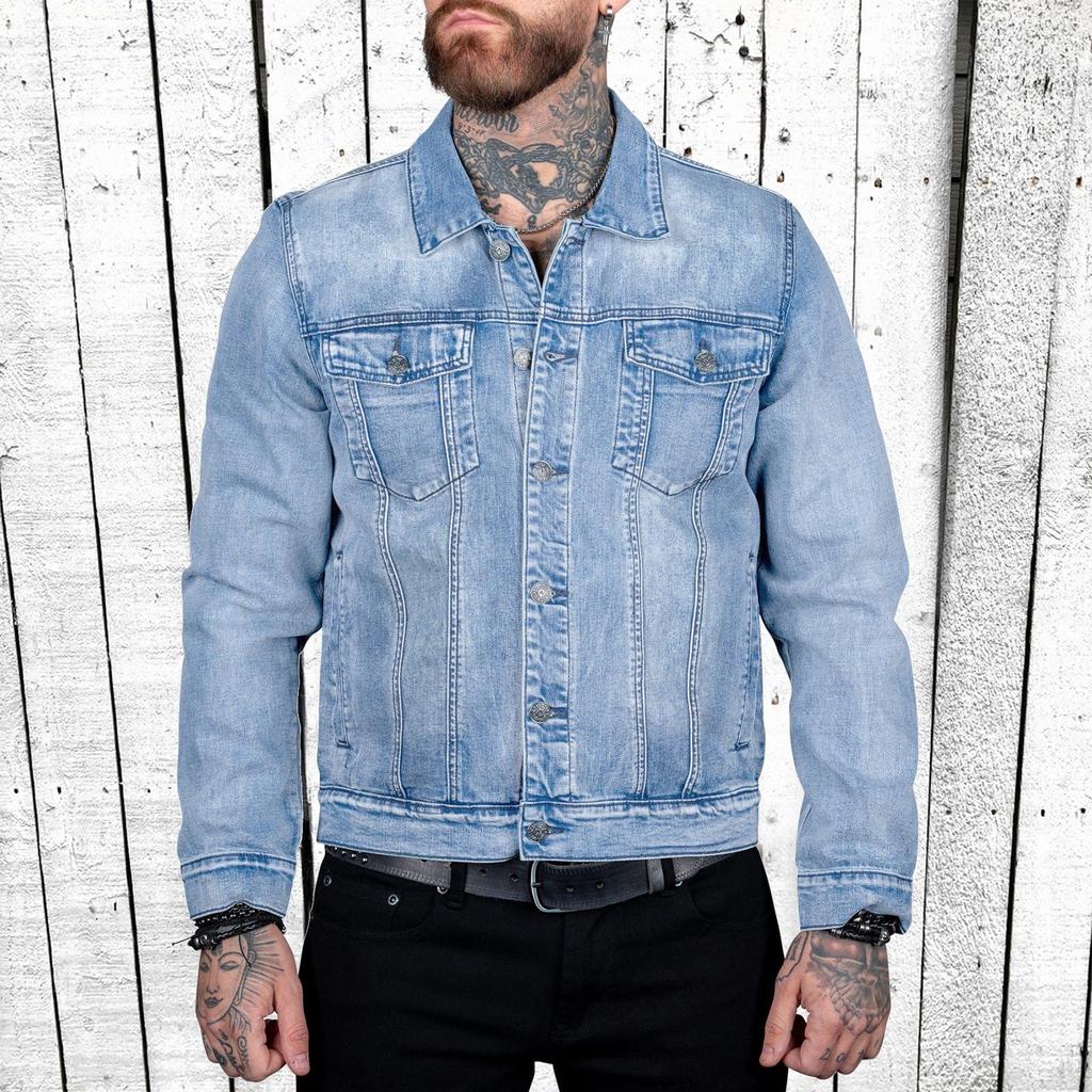Men's Denim Jacket Cotton Fashion Casual Slim Fit Jacket Men's Denim Jacket