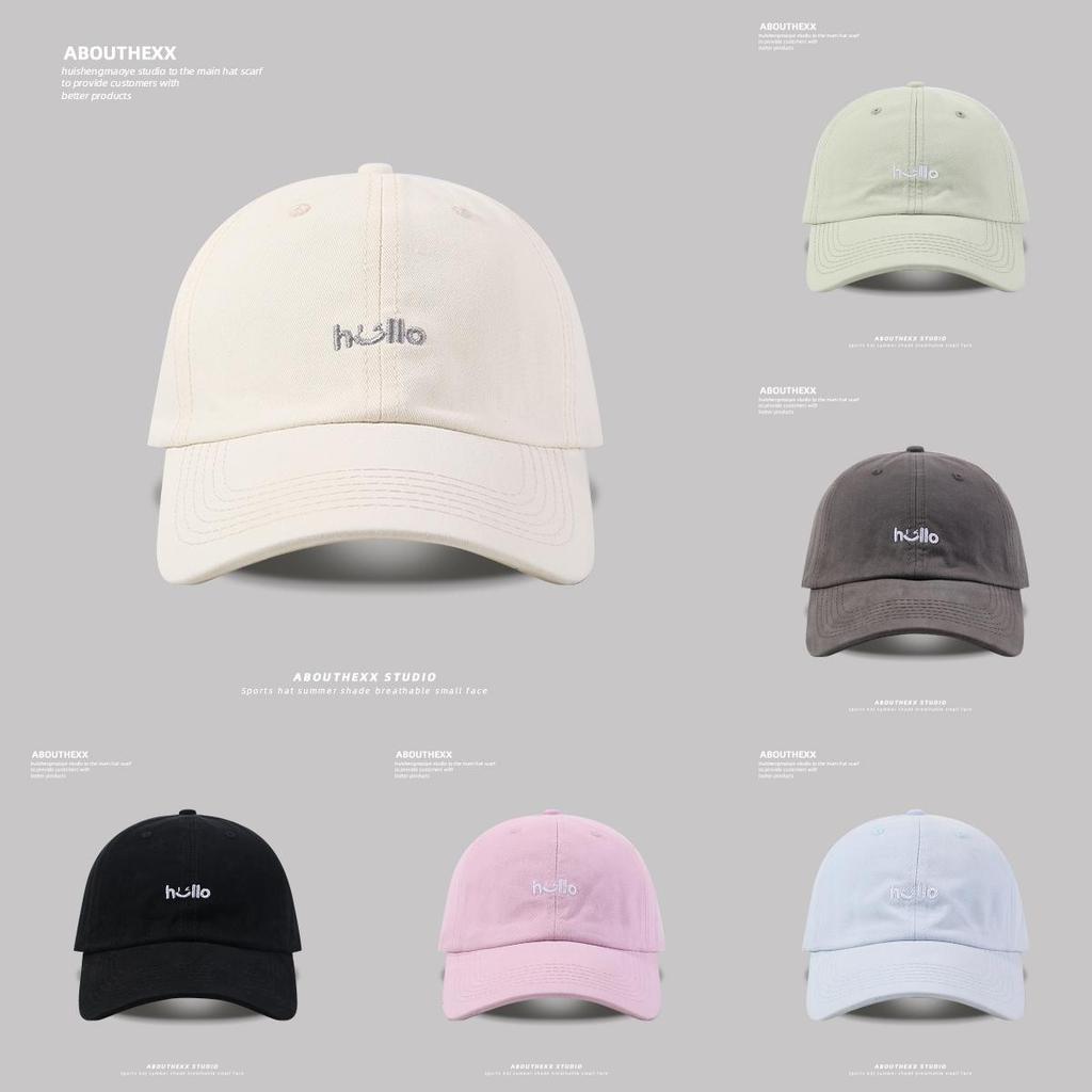 Hello Embroidered Baseball Cap For Girls Spring Summer Sun Protection Cotton Female Hat