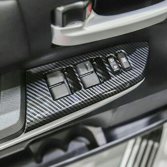 Подходит для Toyota Tundra 2014- Декоративная накладка на кнопку стеклоподъемника двери салона из углеродного волокна