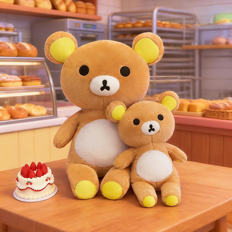 5575 см Плюшевая игрушка Медведь Рилаккума Мягкая набивная кукла Подушка для объятий Удобная подушка для сна Оптовая продажа Домашний декор Подарок для взрослых