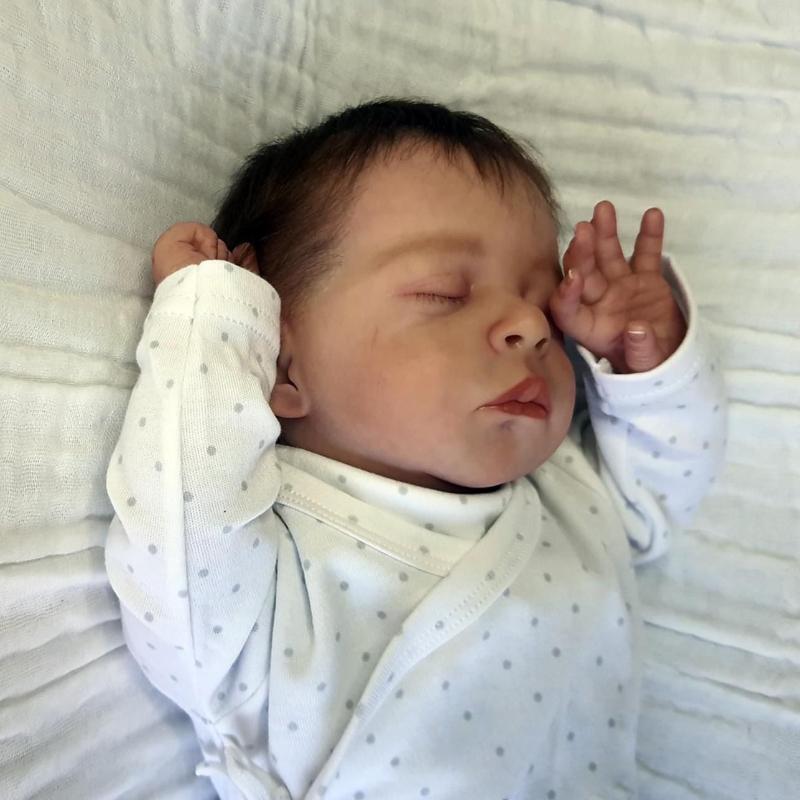 18-дюймовая живая кукла Bebe Reborn Doll Jude с мягким на ощупь тканевым телом, кукла для новорожденных, милая спящая 3D-кукла с имитацией кожи для детей, подарки на день рождения