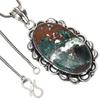 Pendant Multi Chrysocolla Gemstone Valentine'Day Gift Silver Jewelry 2.5"