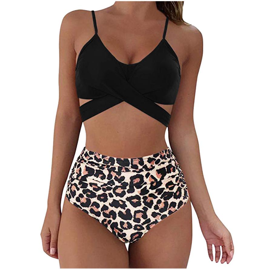 Two-piece high-waist slimming swimsuit for plus sizes Two-piece high-waist slimming swimsuit for plus sizes M
