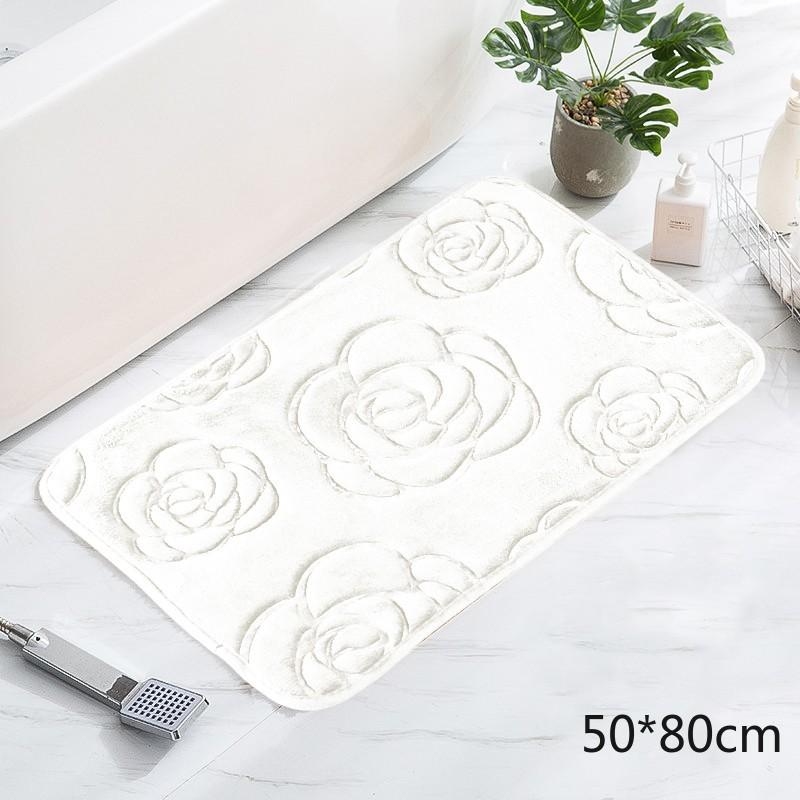 Коврик для ванной с тиснением роз, нескользящие ковры в умывальнике, боковой напольный коврик для ванной, коврик для душа, коврик с эффектом памяти, 3D коврик